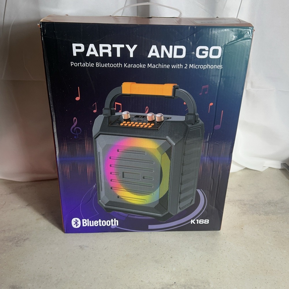 Party And Go Portable Karaoke Machine With 2 Microphones